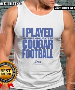 BYU Cougars tank top featuring highlights from Cougar football, perfect for fans showcasing team spirit.