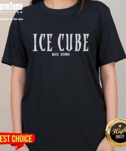 Top Ice Cube Man Down Ladies Tee featuring a stylish graphic design perfect for casual wear and fans of hip-hop culture.