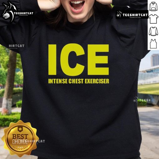 Top ICE Intense Chest Exerciser Sweatshirt in action, showcasing fitness gear for effective upper body workouts.
