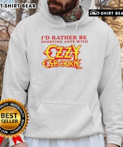 Top Id Rather Be Snorting Ants With Ozzy Osbourne Hoodie design featuring vibrant graphics and a unique rock style.