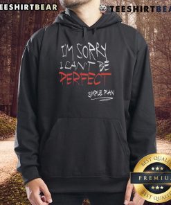 Top Im Sorry I Can't Be Perfect Simple Plan Hoodie in black, featuring a stylish design and comfortable fit for fans.