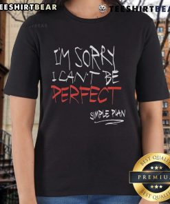 Top 'I'm Sorry I Can't Be Perfect' Simple Plan Ladies Tee in stylish design, perfect for casual wear and fans of the band.