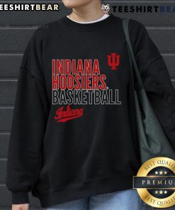 Top Indiana Hoosiers basketball text logo overlay sweatshirt in red, featuring team colors and stylish design for fans.