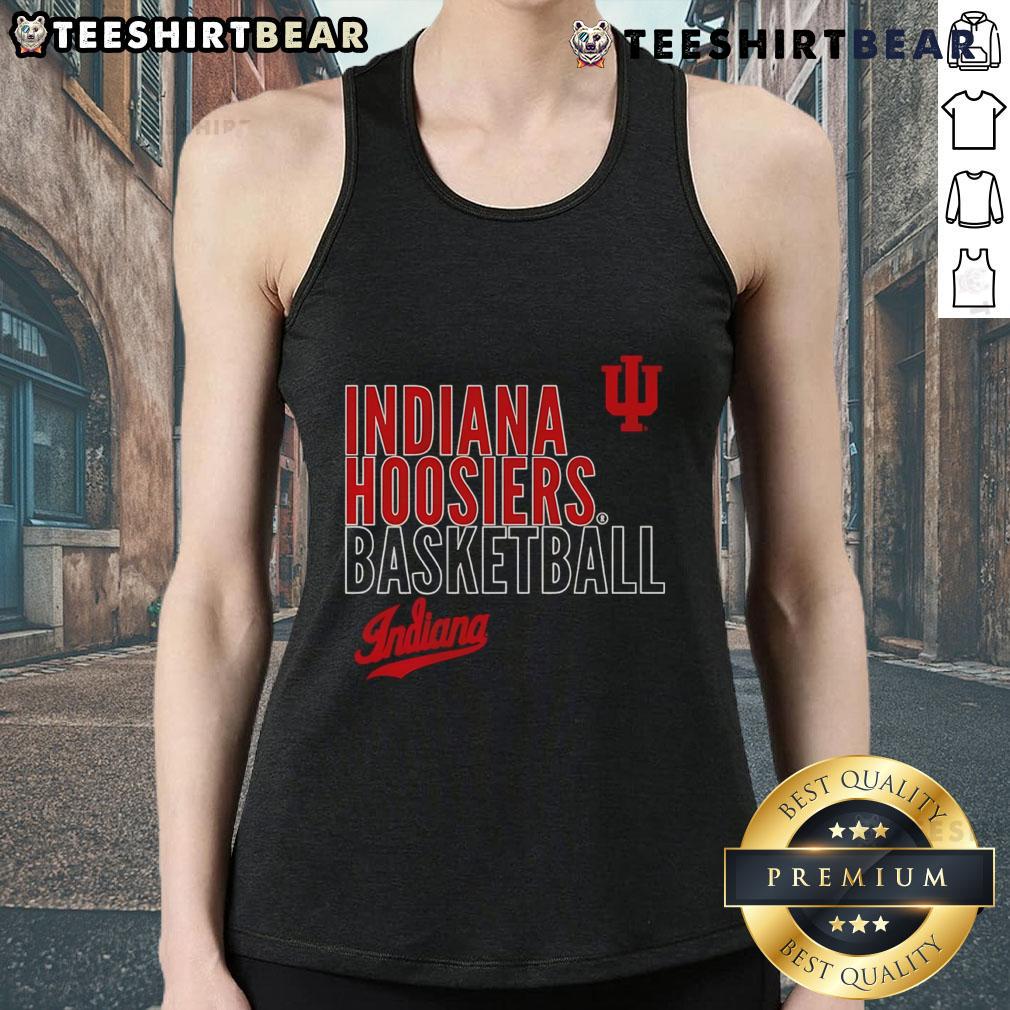 Top Indiana Hoosiers Basketball Text Logo Overlay Tank Top Top Indiana Hoosiers basketball text logo overlay tank top featuring team colors and stylish design for fans.