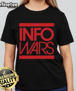 Alt Text: Top Info Wars Logo Ladies Tee featuring a stylish design perfect for fans of Info Wars merchandise.