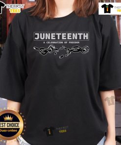 Stylish 'Top Juneteenth A Celebrate Of Freedom' ladies tee showcasing vibrant colors and festive design for Juneteenth celebrations.