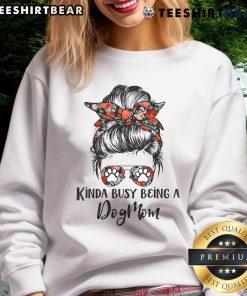 Casual sweatshirt for dog moms featuring a messy bun design, perfect for everyday wear and showcasing dog mom pride.