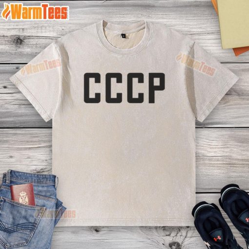 Top Lavrov CCCP washed t-shirt featuring retro Soviet design, perfect for casual wear and vintage style enthusiasts.