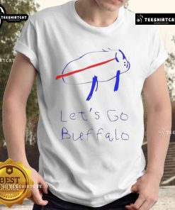 Alt Text: Top Let'S Go Buffalo Football Drawing Logo T-Shirt featuring a vibrant design for fans of Buffalo football.