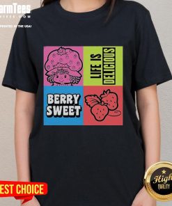 Alt Text: Top Life Is Delicious Berry Sweet Ladies Tee featuring vibrant berry graphics and a stylish, comfortable fit.