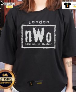 Top London nWo New World Order ladies tee featuring a stylish design perfect for fans of wrestling merchandise.