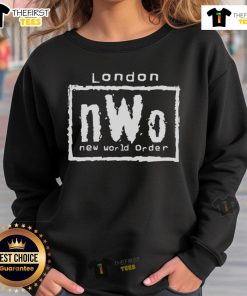 Stylish Top London nWo New World Order sweatshirt featuring bold graphics and a comfortable fit, perfect for fans.