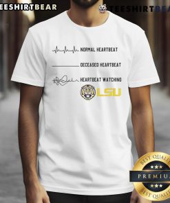 Top LSU Tigers NCAA Heartbeat Watching Match T-Shirt featuring bold team colors and design, perfect for game day.
