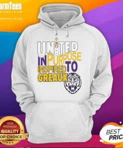 LSU Tigers 'United In Purpose' hoodie, inspired to greaux, showcasing team spirit and vibrant colors.