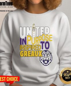 Top LSU Tigers United In Purpose sweatshirt featuring vibrant design, perfect for fans inspired to greaux school spirit.