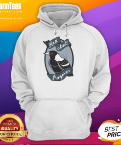 Top Mad About Magpies Logo Hoodie featuring a stylish design for fans of the Magpies sports team.