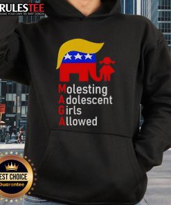 Top MAGA Molesting Adolescent Girls Allowed Hoodie featuring bold graphics and a striking design, perfect for statement wear.
