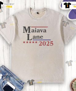Top Maiava Lane 2025 washed t-shirt displayed on a wooden surface, showcasing its soft fabric and trendy style.