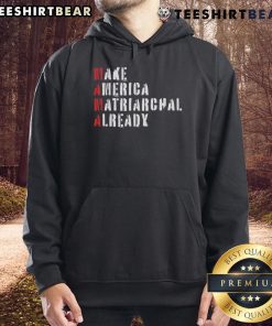 Top Make America Matriarchal Already Hoodie featuring bold text design, ideal for promoting gender equality and empowerment.