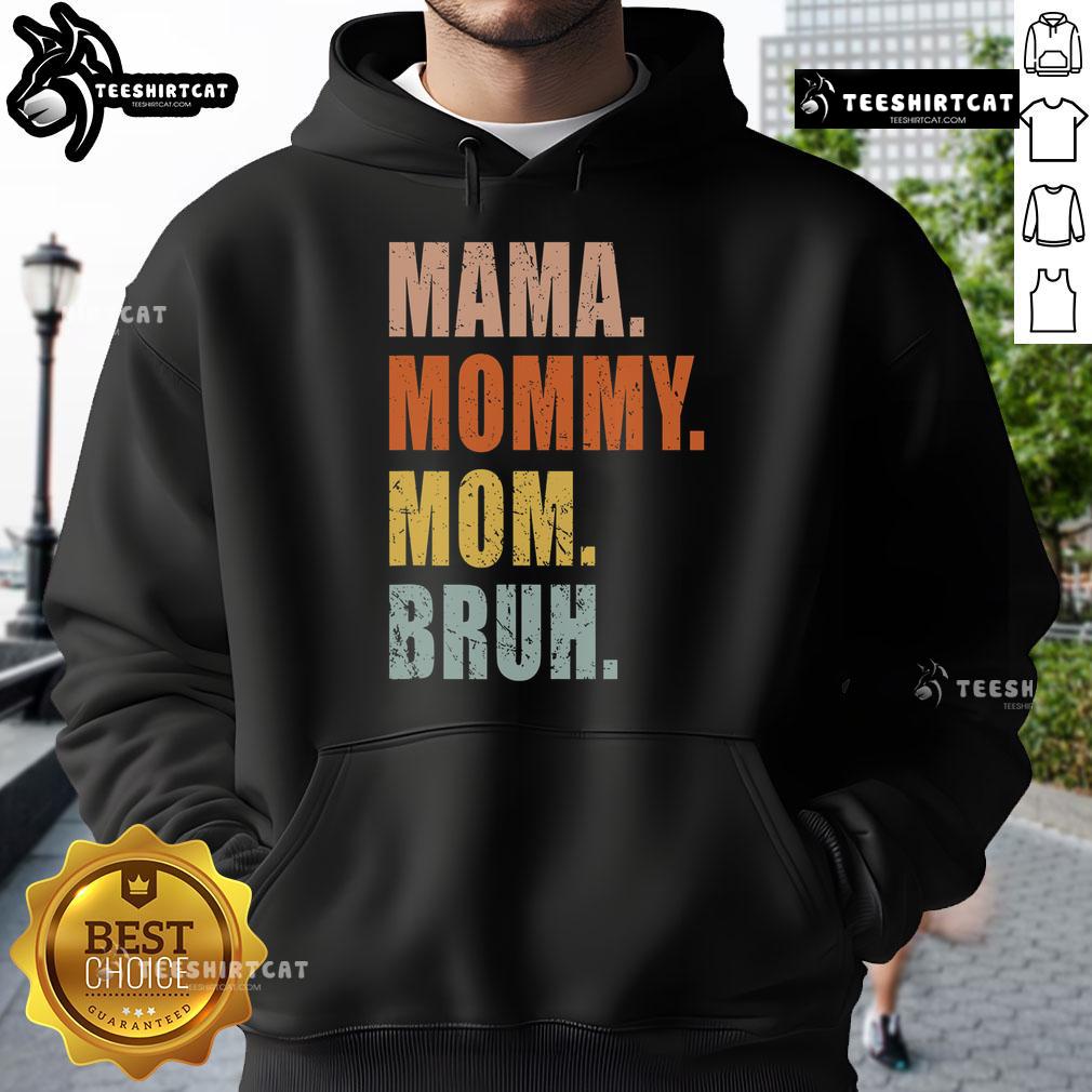 Top Mama Mommy Mom Bruh Mommy And Me Boy Mom Life Vintage Hoodie Mom and son wearing vintage hoodie 'Top Mama Mommy and Me Boy Mom Life' enjoying time together outdoors.