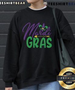Cozy Top Mardi Gras sweatshirt featuring vibrant colors and festive designs, perfect for celebrating Mardi Gras in style.