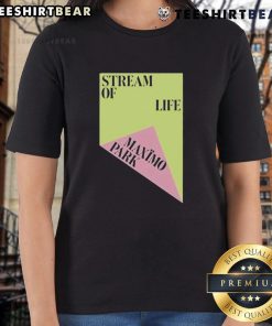 Top Maximo Park Stream of Life Ladies Tee featuring vibrant graphic design on a stylish women's t-shirt.