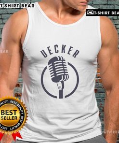 Alt Text: Bob Uecker Milwaukee Brewers tank top featuring a vintage microphone design, perfect for baseball fans and collectors.