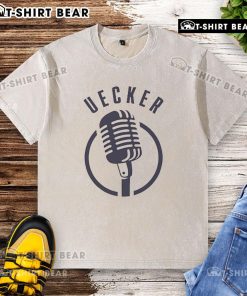 Bob Uecker Milwaukee Brewers washed t-shirt featuring a vintage microphone design, perfect for fans.
