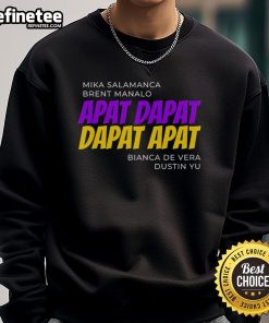 Alt Text: Top Mika Salamanca Brent Manalo Apat Dapat Dapat Apat sweatshirt featuring stylish design and comfortable fit.