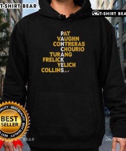 Top Milwaukee Pancakes featuring names like Pat, Vaughn, Contreras, Chourio, Turang, Frelick, Yelich, Collins on a hoodie.