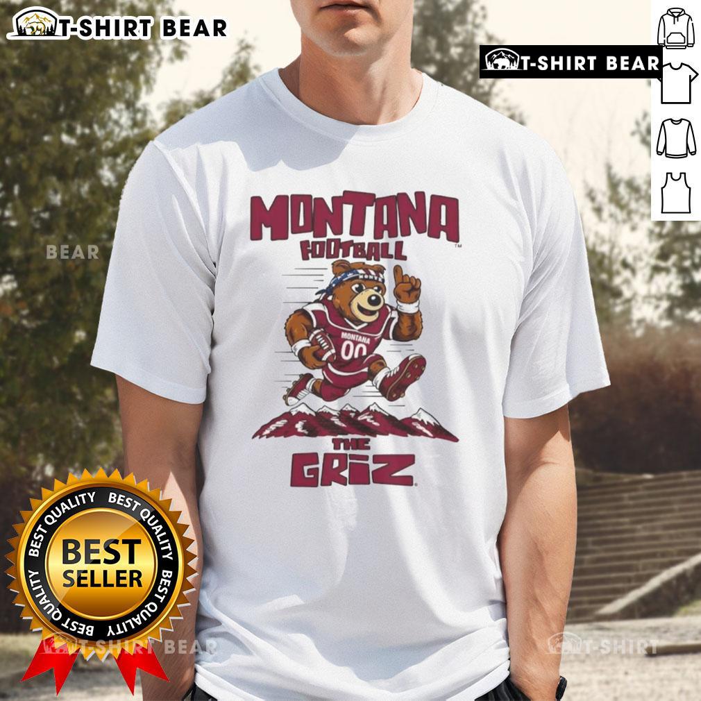 Top Montana Football The Griz Mascot T Shirt Top Montana Football The Griz mascot t-shirt featuring vibrant graphics and team colors, perfect for Grizzlies fans.