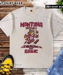 Alt Text: Top Montana Football The Griz mascot washed t-shirt featuring the iconic bear logo and vibrant colors.
