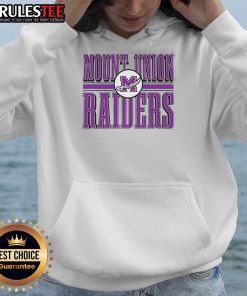 Top Mount Union Raiders logo hoodie featuring vibrant colors and a stylish design for fans and students.