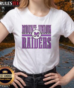 Top Mount Union Raiders logo on a stylish ladies tee, perfect for fans and casual wear.