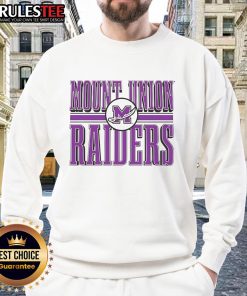 Top Mount Union Raiders logo sweatshirt featuring a bold design and comfortable fit, perfect for fans and athletes.
