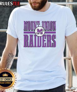 Top Mount Union Raiders logo t-shirt featuring vibrant colors and a bold design, perfect for fans and supporters.