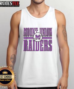 Alt Text: Top Mount Union Raiders Logo Tank Top featuring bold team colors and iconic logo for fans and athletes.