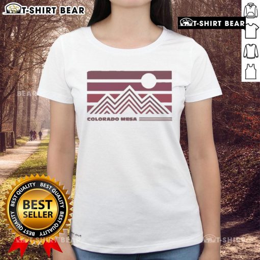 Colorado Mesa Ladies Tee featuring Top MVSP Elements design, perfect for stylish and comfortable sportswear.