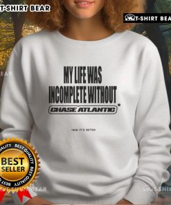 Cozy 'My Life Was Incomplete Without Sweatshirt' featuring bold text design, perfect for casual outfits and comfort.