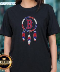 Top Native American Indians X Boston Red Sox baseball ladies tee featuring a stylish design and vibrant colors.