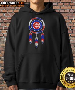 Alt Text: Top Native American Indians X Chicago Cubs baseball hoodie featuring vibrant designs and team logo.