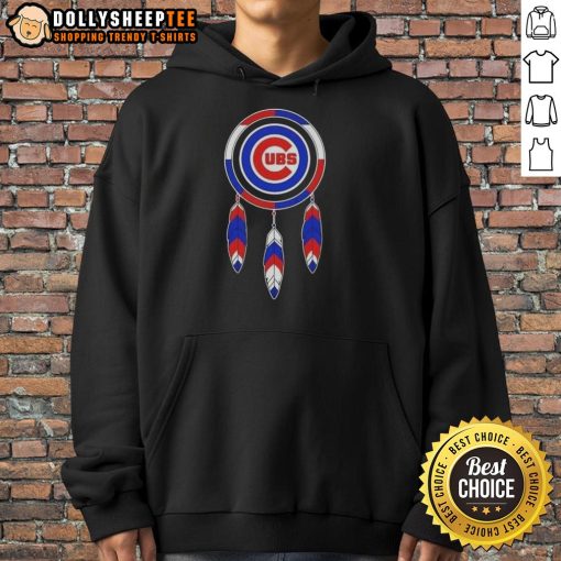 Alt Text: Top Native American Indians X Chicago Cubs baseball hoodie featuring vibrant designs and team logo.