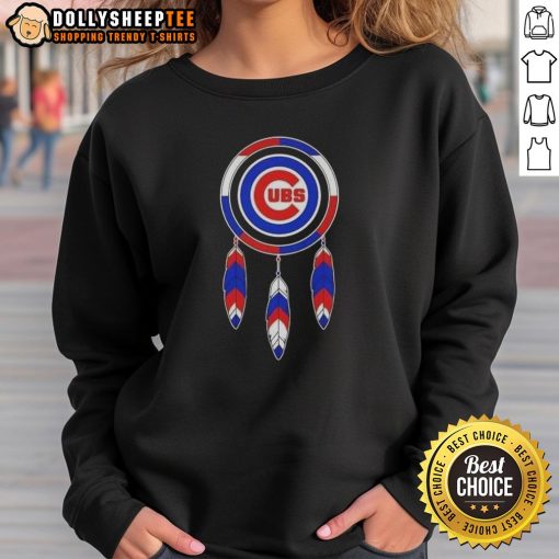Top Native American Indians X Chicago Cubs baseball sweatshirt featuring vibrant designs and team colors.