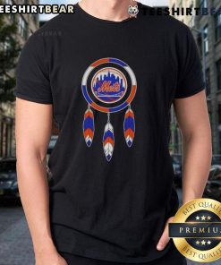 Top Native American Indians X New York Mets baseball T-shirt featuring vibrant graphics and a unique design.