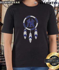 Top Native American Indians X New York Yankees baseball ladies tee featuring vibrant graphics and a stylish design.