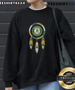 Top Native American Indians X Oakland Athletics baseball sweatshirt featuring vibrant team colors and logo design.