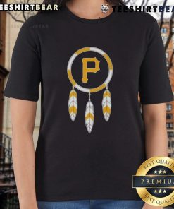 Top Native American Indians X Pittsburgh Pirates baseball ladies tee featuring vibrant team colors and stylish design.