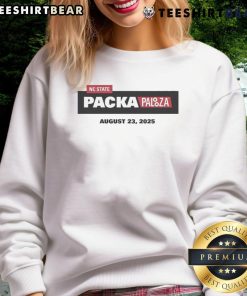 Top NC State 2025 Packapalooza sweatshirt in red featuring logo, perfect for fans celebrating the event on August 23, 2025.