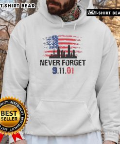 Alt Text: Top Never Forget 9.11.01 America Flag Hoodie featuring a patriotic design, ideal for honoring September 11th.
