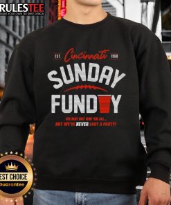 Cozy Sunday Cincinnati football sweatshirt from Top Never Lost A Party, perfect for game day and casual wear.